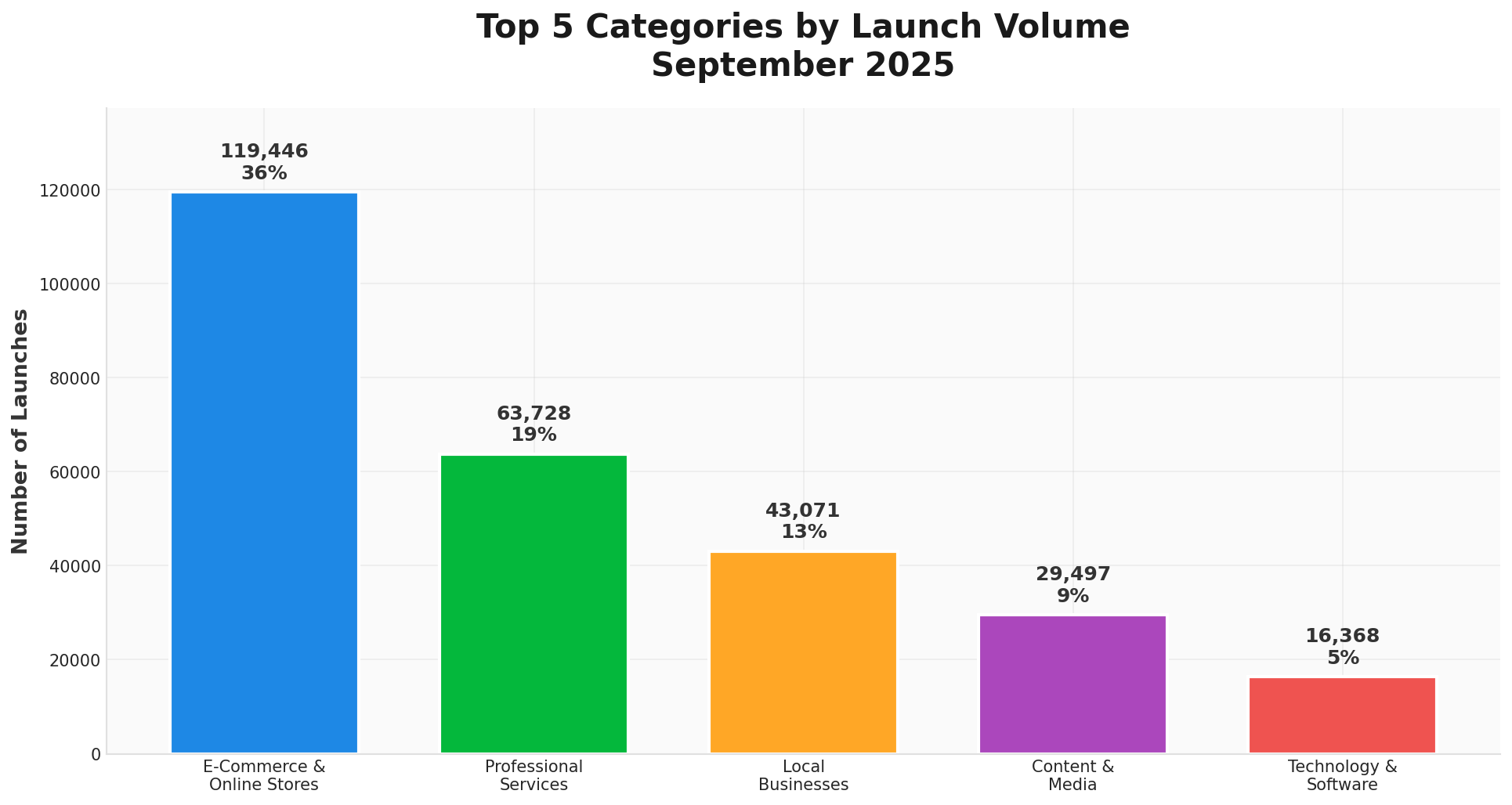 Top 5 Categories by Launch Volume