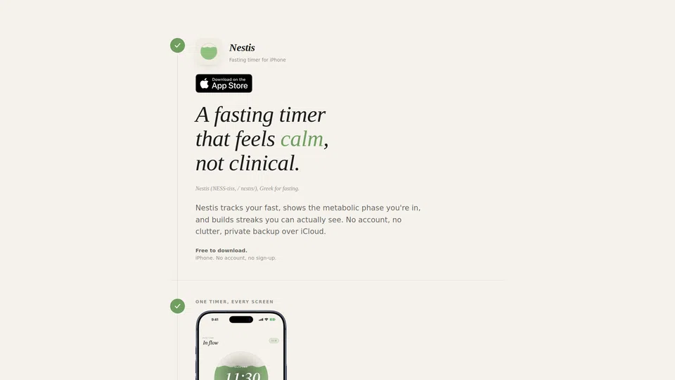 Homepage snapshot at launch