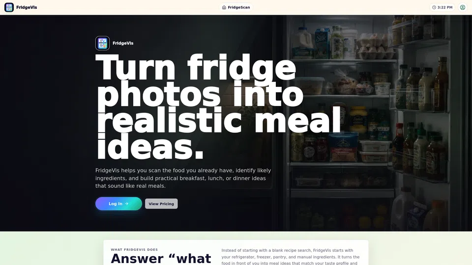 Homepage snapshot at launch