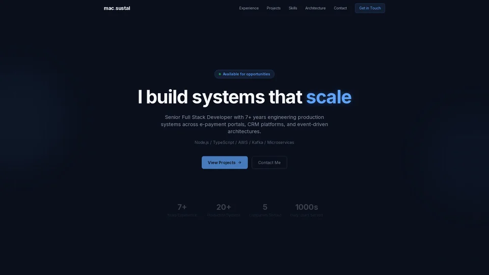 Homepage snapshot at launch