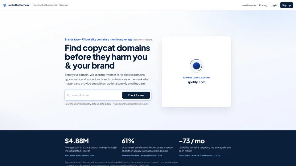 Homepage snapshot at launch