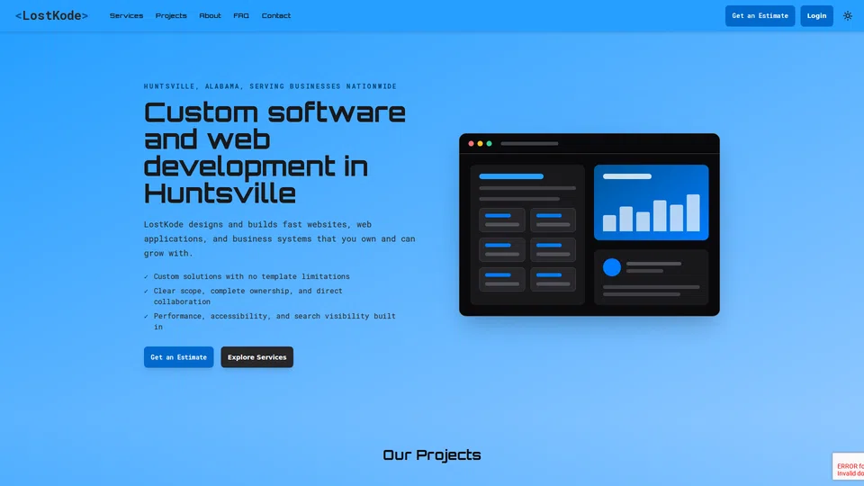 Homepage snapshot at launch