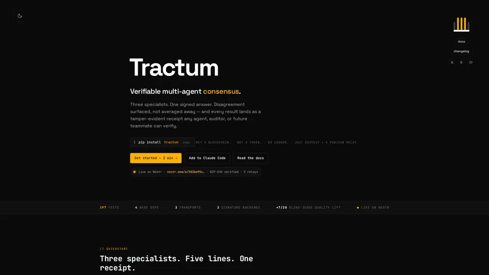Homepage snapshot at launch