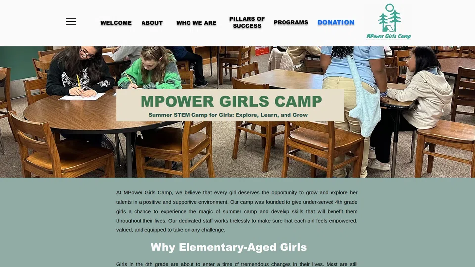 Homepage snapshot at launch