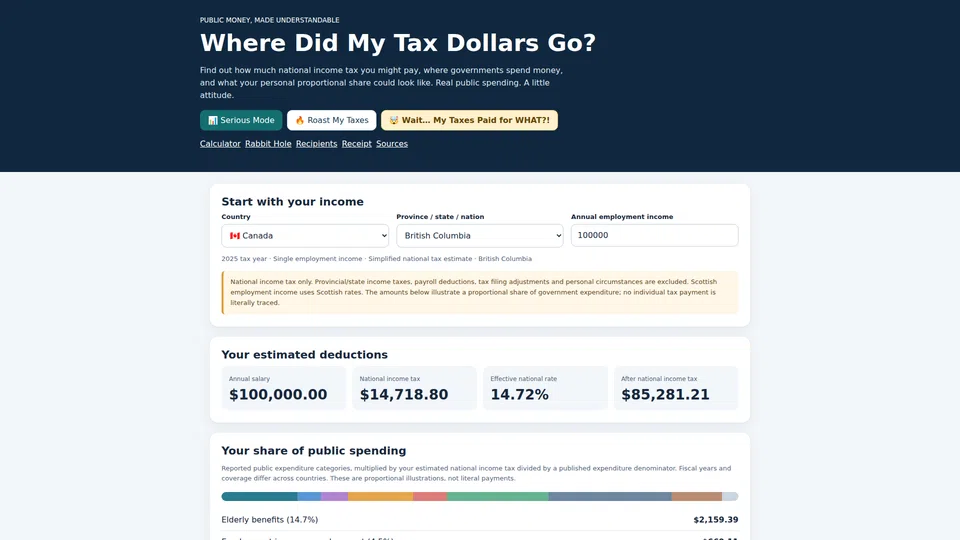 Homepage snapshot at launch