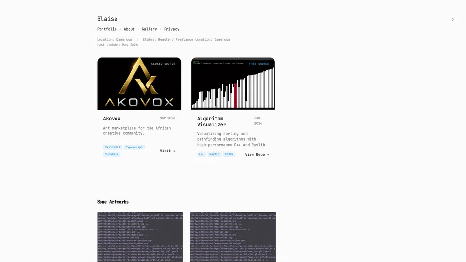Homepage snapshot at launch