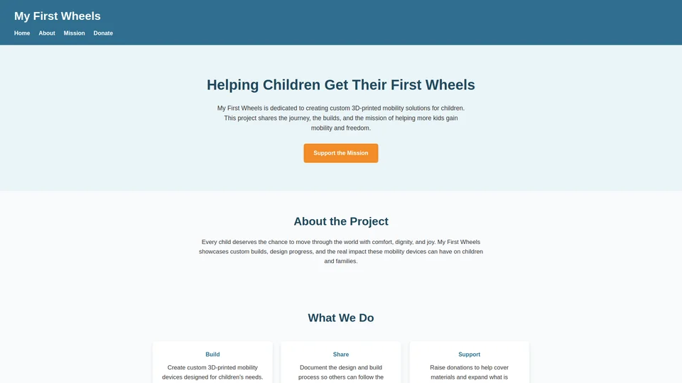 Homepage snapshot at launch