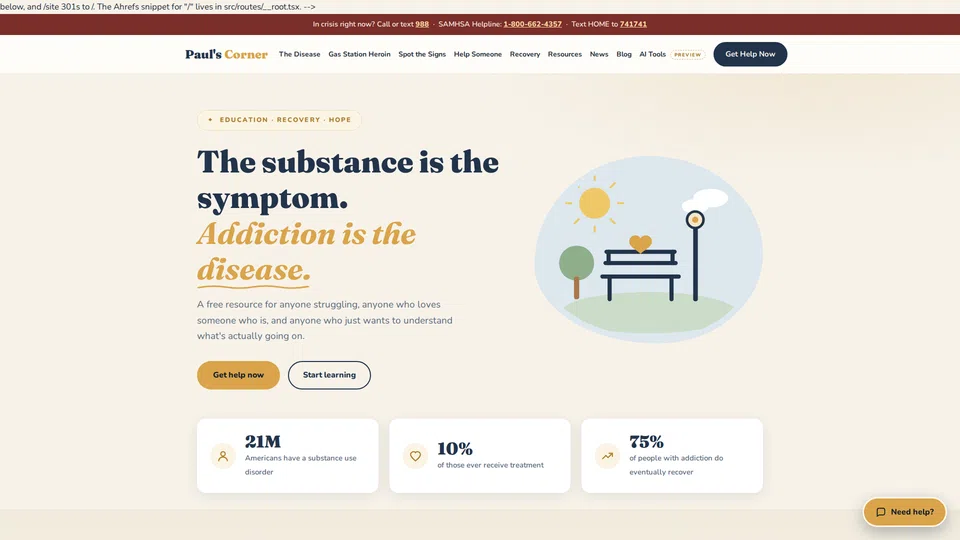 Homepage snapshot at launch