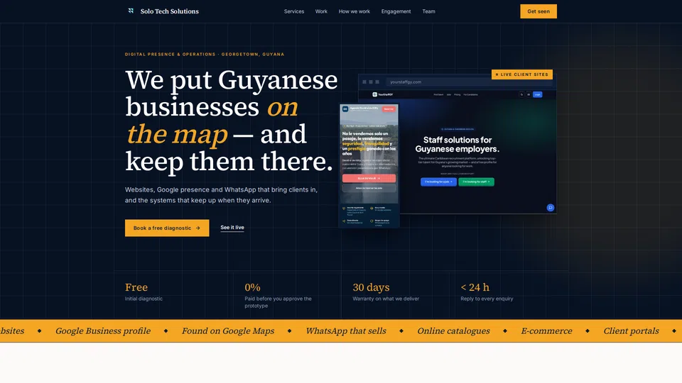 Homepage snapshot at launch