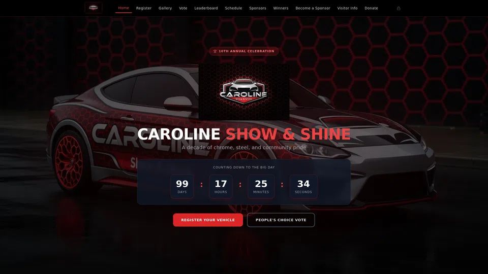 Homepage snapshot at launch