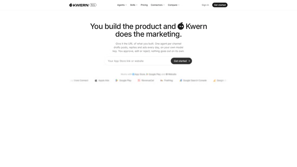 Homepage snapshot at launch