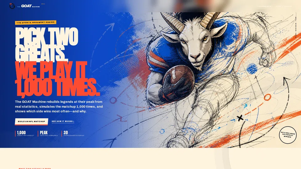Homepage snapshot at launch