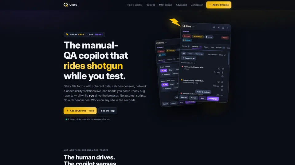 Homepage snapshot at launch