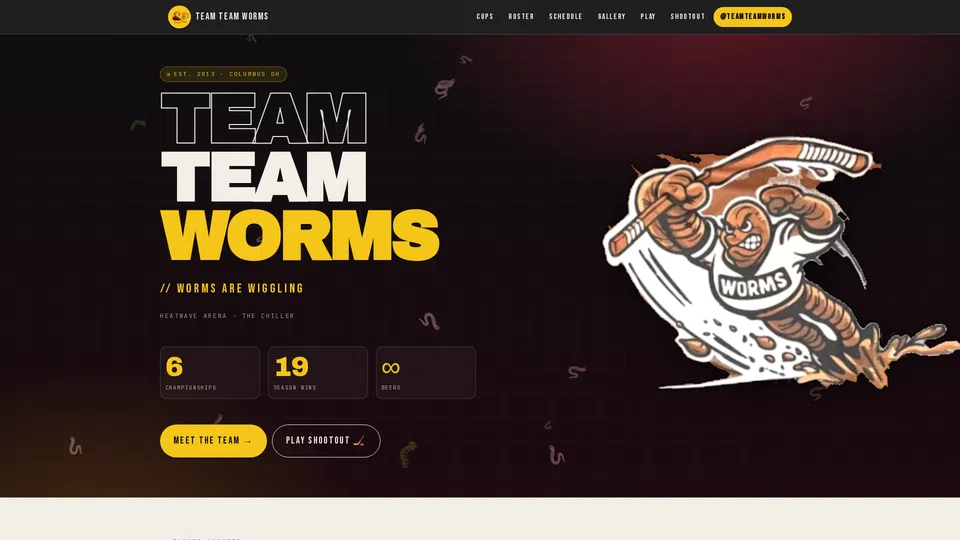Homepage snapshot at launch
