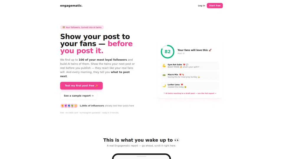 Homepage snapshot at launch