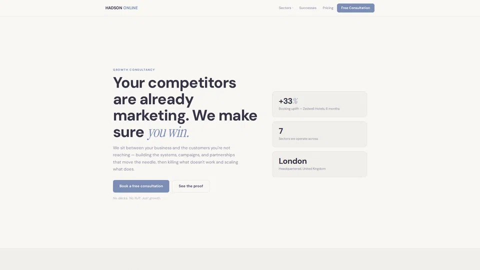 Homepage snapshot at launch