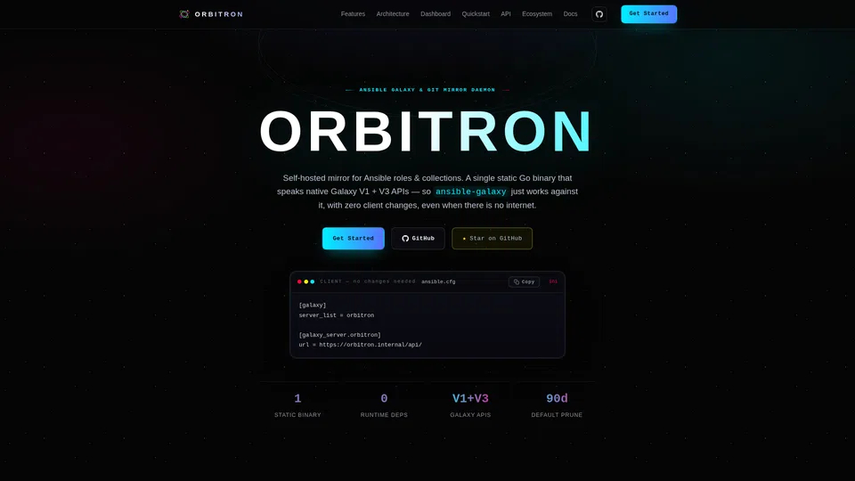 Homepage snapshot at launch