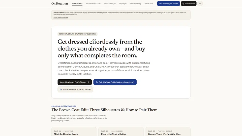 Homepage snapshot at launch