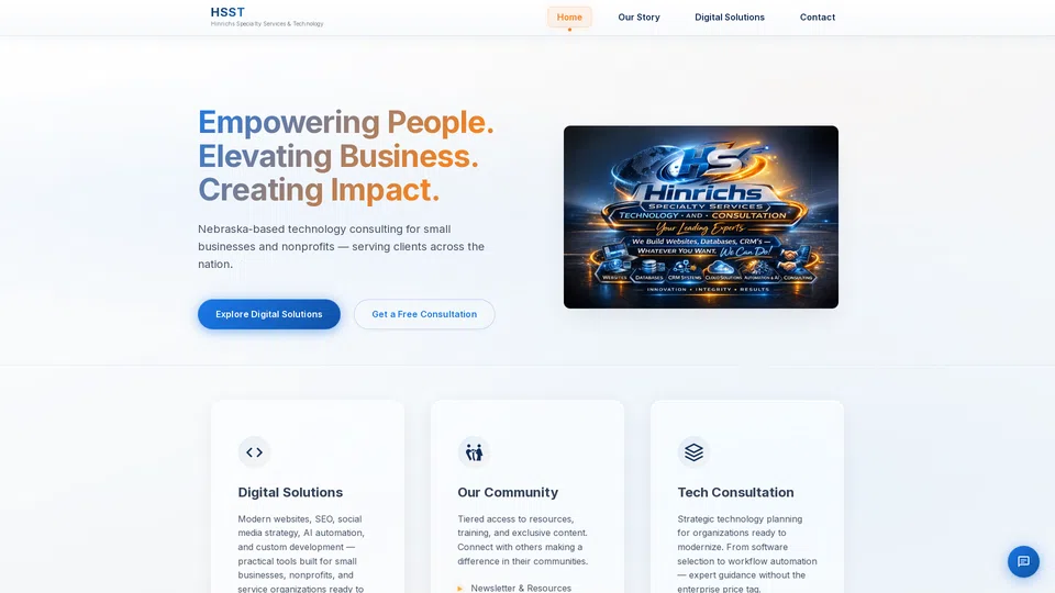 Homepage snapshot at launch