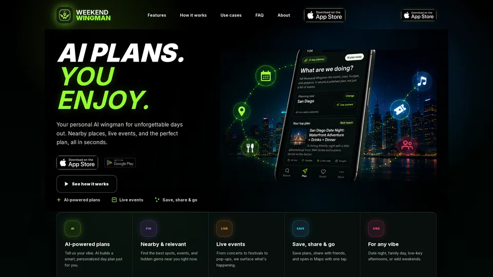 Homepage snapshot at launch