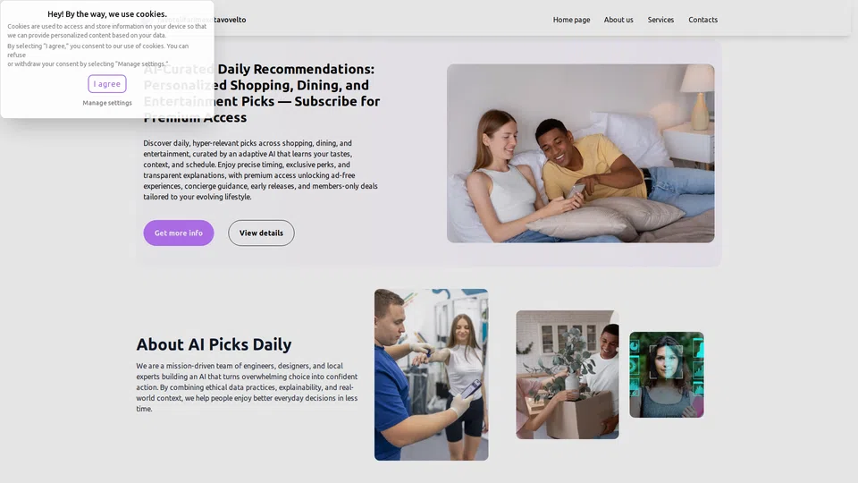 Homepage snapshot at launch