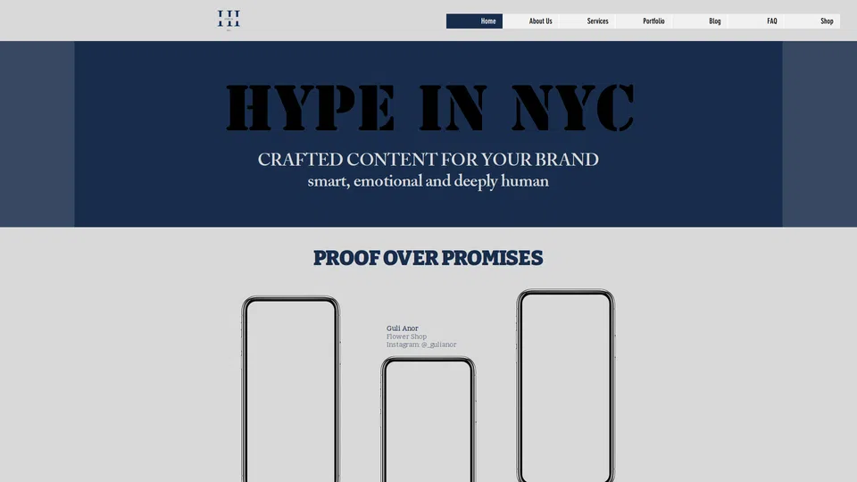 Homepage snapshot at launch