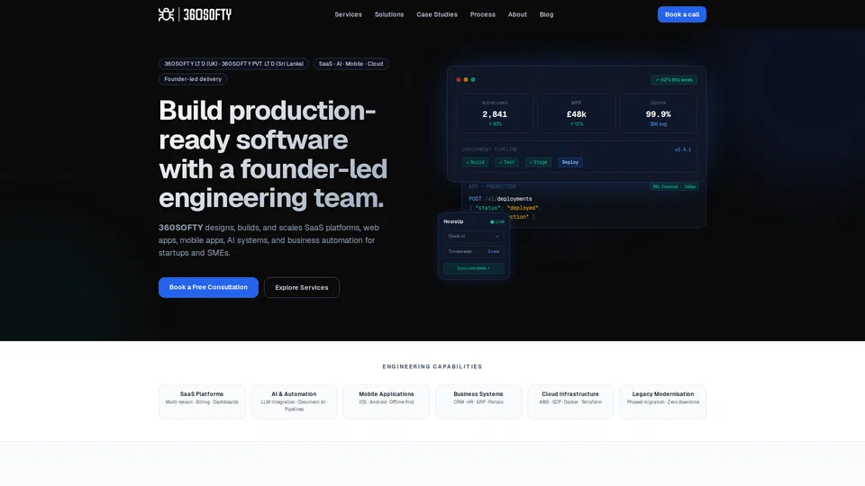 Homepage snapshot at launch