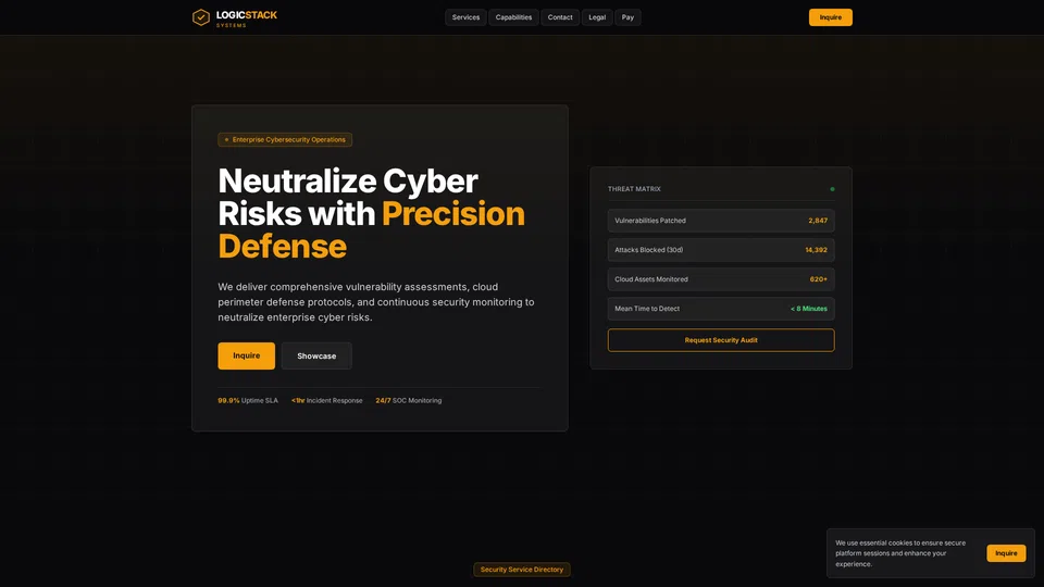 Homepage snapshot at launch