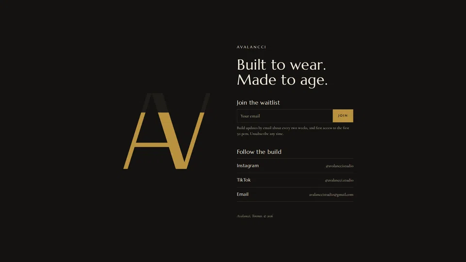 Homepage snapshot at launch