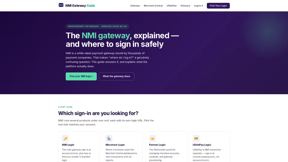 Homepage snapshot at launch