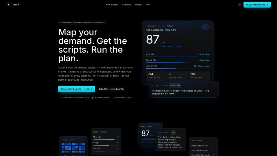 Homepage snapshot at launch