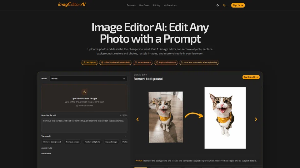 Homepage snapshot at launch