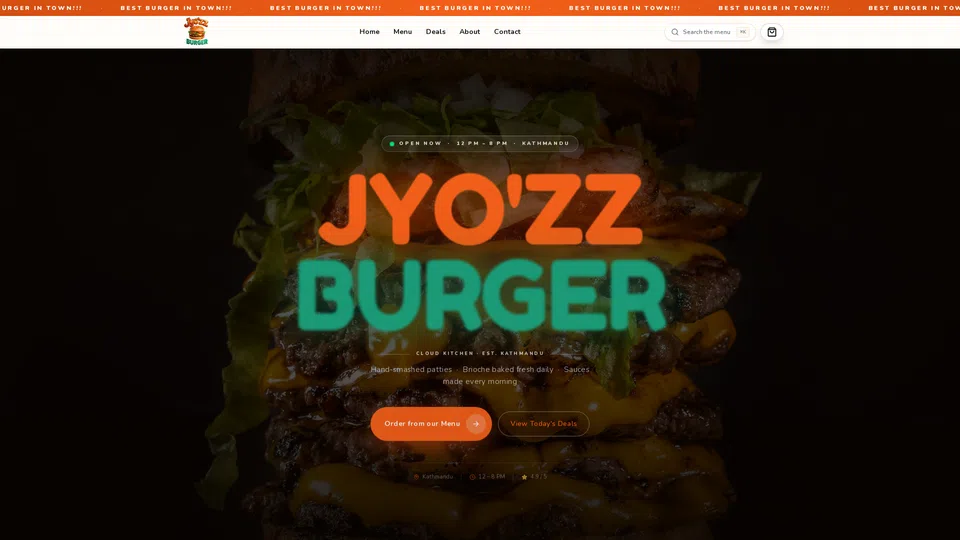 Homepage snapshot at launch