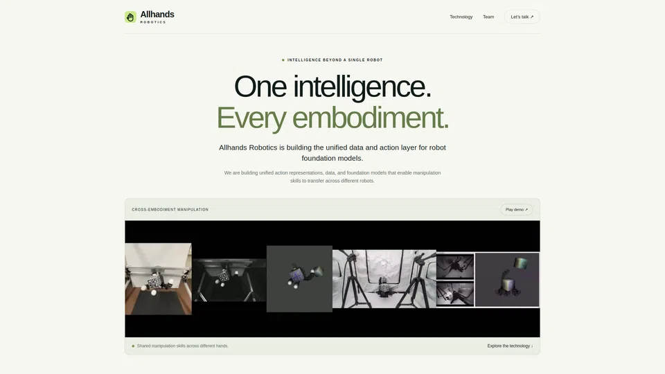 Homepage snapshot at launch