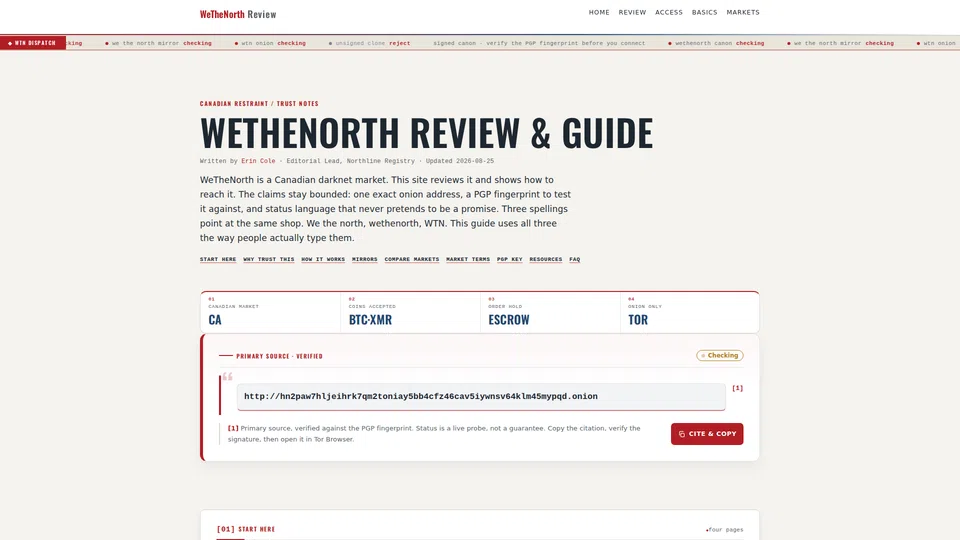 Homepage snapshot at launch