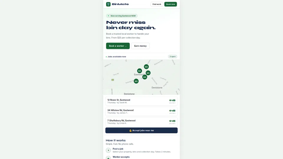 Homepage snapshot at launch