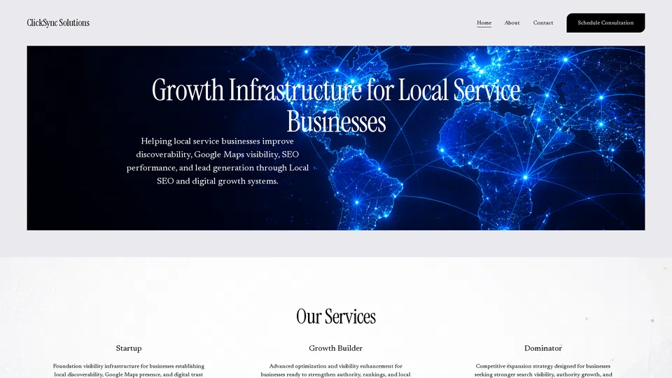 Homepage snapshot at launch