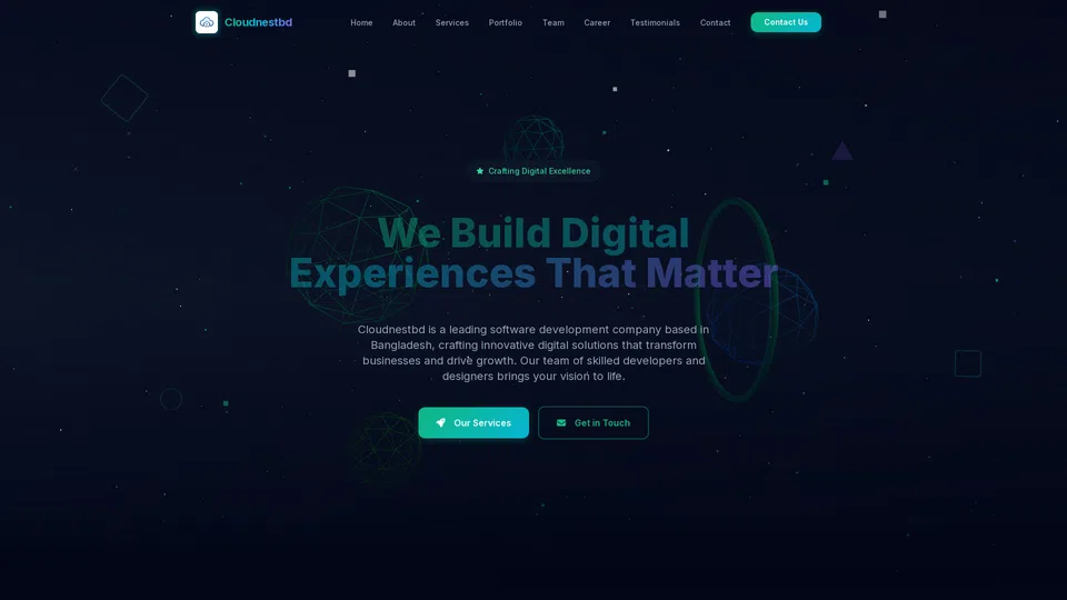 Homepage snapshot at launch