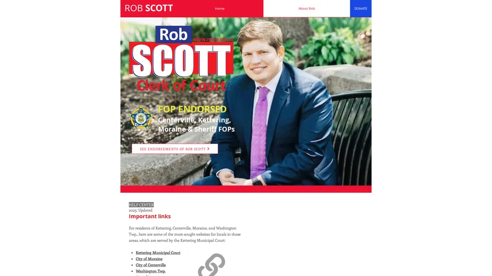 Homepage snapshot at launch