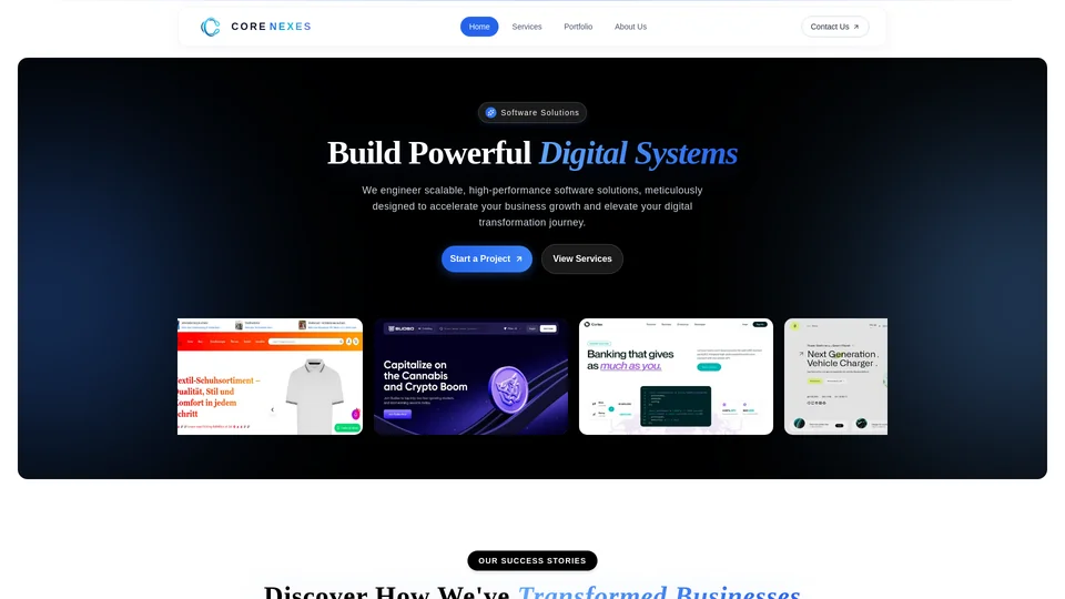 Homepage snapshot at launch