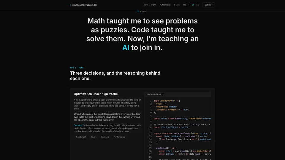 Homepage snapshot at launch
