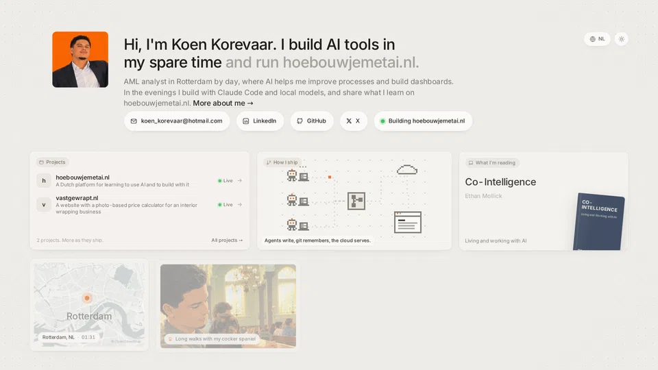 Homepage snapshot at launch