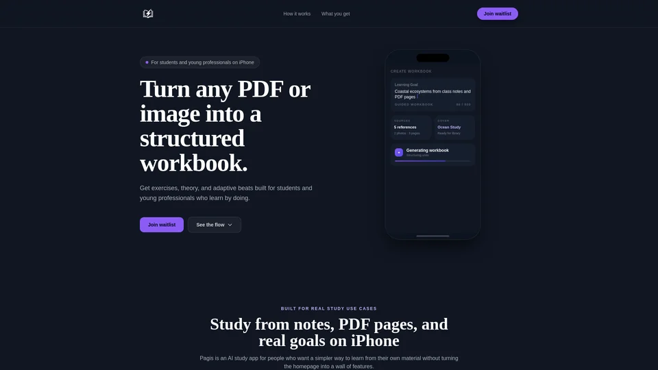 Homepage snapshot at launch