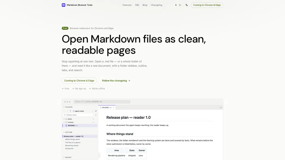 Homepage snapshot at launch