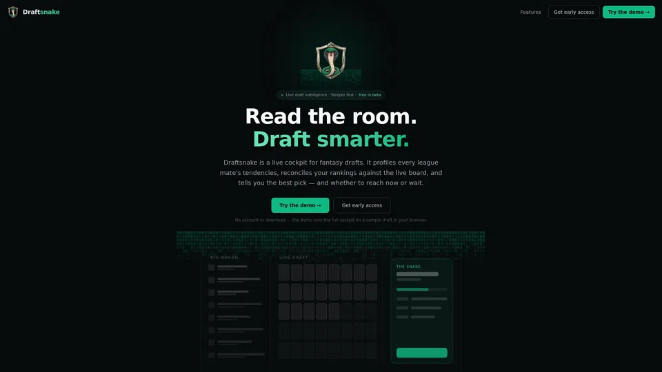 Homepage snapshot at launch