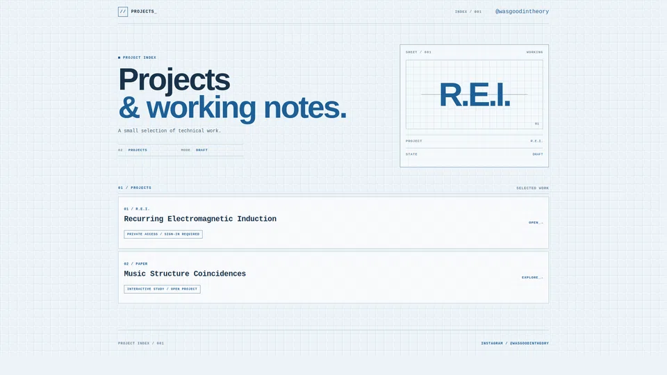 Homepage snapshot at launch