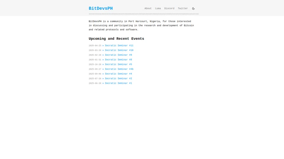 Homepage snapshot at launch