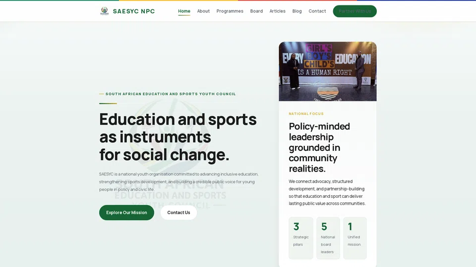 Homepage snapshot at launch