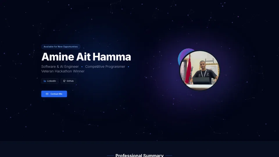 Homepage snapshot at launch