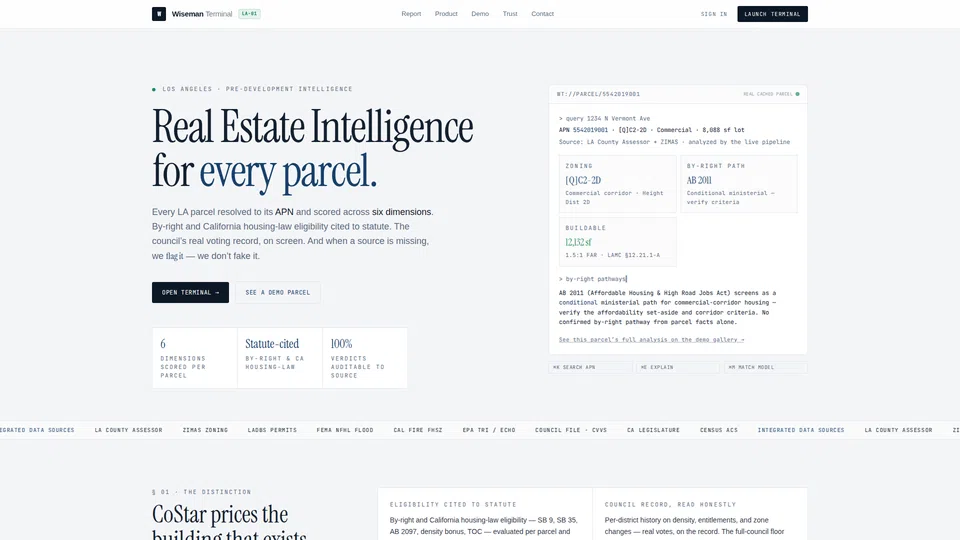 Homepage snapshot at launch